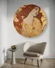 Leinwandbild rund Frau mit langem Haar – G. Klimt 40x40 Produktbild-Vorschau 3