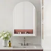okwish Armoire miroir arrondie, meuble mural pour salle de Voir les images du produit 1