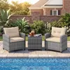 COSTWAY Gartenmöbel Set Polyrattan, 3-tlg. Balkonmöbel Produktbild-Vorschau 8