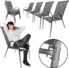 4Szt Wygodne Metalowe Nowoczesne Krzesło Ogrodowe Balkon Podgląd zdjęcia produktu 4