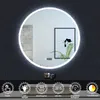 LED Badspiegel mit Beleuchtung 3 Lichtfarbe dimmbar Uhr Produktbild-Vorschau 2