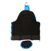 A blue and black baby sleeping bag laid out flat, with a small blue hood detached at the bottom. Produktbild-Vorschau