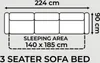 Chesterfield Sofa mit Bettfunktion Couch Polster Möbel Produktbild-Vorschau 3