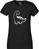 Huuraa Damen T-Shirt Apatosaurus Dinosaurier S Black Bio Produktbild-Vorschau 2