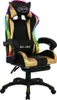 vidaXL Gaming-Stuhl mit RGB LED-Leuchten Gold und Schwarz Produktbild-Vorschau 1