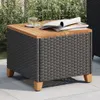 vidaXL Stolik ogrodowy czarny 45x45x37 cm polirattan drewno Podgląd zdjęcia produktu 3