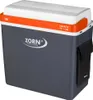 A gray, white, and orange Zorn electric cooler box with a USB-A/C port. Produktbild-Vorschau