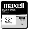 A product image of a Maxell 321 silver oxide button cell battery. Náhled obrázku produktu