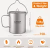 Ultralahký titánový hrniec s objemom 750 ml, prenosný Náhľad obrázku produktu 7