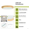 LED Deckenlampe rund Ø 22,5 cm Holz (Kiefer) Weiß 4400 K Produktbild-Vorschau 2