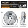 Product information and dimensions for a Brandson Windmaschine XL fan. Podgląd zdjęcia produktu