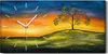 Wandbild Leinwand Bilder mit Uhr 60x30 Gemälde Wiese Himmel Produktbild-Vorschau 1