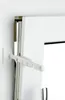 A close-up view of a white window restrictor mechanism attached to a white window frame. Produktbild-Vorschau