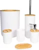 Intirilife Badezimmer Zubehör Set aus Bambus und Kunststoff Produktbild-Vorschau 1
