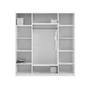 Drehtürenschrank Kleiderschrank Schrank 180 cm grau farben Produktbild-Vorschau 3