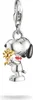 A silver charm of Snoopy holding Woodstock. Anteprima dell’immagine prodotto