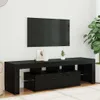mobile TV vidaXL con luci LED effetto rovere nero Anteprima dell’immagine prodotto 2