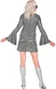 70er Disco Fever Kleid für Damen holografisch Produktbild-Vorschau 2