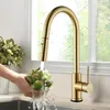 A person is washing an artichoke under a gold kitchen faucet. Náhled obrázku produktu