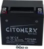A black battery with white text and logos on a white background. Náhľad obrázku produktu