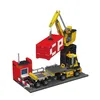 A Lego-like construction toy set depicting a shipping port scene with a crane, truck, and container. Náhľad obrázku produktu