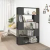 vidaXL knihovna Room Divider Vysoce lesklý šedý dřevěný Náhled obrázku produktu 2