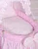 Dockvagn für Puppen Babybett mit Rädern rosa Handgefertigt Produktbild-Vorschau 4