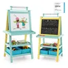COSTWAY Cavalletto per bambini in legno 3 in 1, lavagna per Anteprima dell’immagine prodotto 1