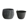 A dark gray decorative planter and a black inner pot are shown side-by-side against a white background. Náhľad obrázku produktu