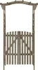 vidaXL Pergola mit Tor 116x40x204 cm Grau Massivholz Tanne Produktbild-Vorschau 1