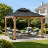 Zedernholz Gazebo KAPS mit Solar - 330cm x 330cm, braun Produktbild-Vorschau 2