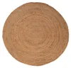 Handwebteppich - Ø 120 cm - Braun - Jute - rund Produktbild-Vorschau 1