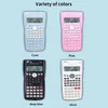 Four different colored scientific calculators are displayed in a grid layout against a light blue background, with their respective color names labeled below them. Náhled obrázku produktu