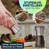Salz-/Pfeffermühle: Glas & Edelstahl, Keramik-Mahlwerk - Produktbild-Vorschau 3