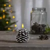 LED Kerze 'Kieferzapfen' - warmweiße LED - H: 10,5cm, D: 8cm - Timer - braun Produktbild-Vorschau