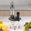 A kitchen counter with an immersion blender set and fruits. Produktbild-Vorschau