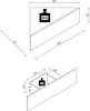 Diagrams showing the dimensions and weight capacity of a corner shelf and a wall-mounted drawer. Voir les images du produit