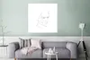 MuchoWow® Poster Mann - Gesicht - Schwarz - Weiß 75x75 cm - Produktbild-Vorschau 5