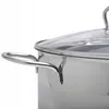 Close-up of a stainless steel pot with a glass lid. Produktbild-Vorschau