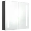 vidaXL Armoire à miroir LED pour salle de bain Gris Voir les images du produit 1