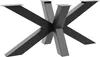 A black metal table base with a star-shaped design. Voir les images du produit