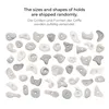 A collection of climbing holds of various shapes and sizes arranged on a white background. Podgląd zdjęcia produktu