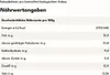 Nutritional information table for cocoa beans. Produktbild-Vorschau