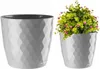 Blumentopf, Kunststoffüberzug CRISTAL 14 cm, hellgrau, Produktbild-Vorschau 1