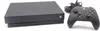 A black Xbox One X console and controller are displayed on a white background. Produktbild-Vorschau
