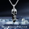Totenkopf Kette 925 Sterling Silber Rose Kristall Anhänger Produktbild-Vorschau 6