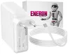 A white USB-C charger and cable are displayed with a box in the background featuring a robot mascot and brand logo. Podgląd zdjęcia produktu