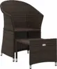2-tlg. Garten-Lounge-Set mit Kissen Braun Poly Rattan Produktbild-Vorschau 3