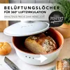 Römertopf Brottopf Rund Ø 30cm - Brotkasten Weiß aus Produktbild-Vorschau 3