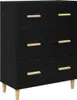 vidaXL Highboard Schwarz Eichen-Optik 69,5 x 34 x 180 cm Produktbild-Vorschau 6